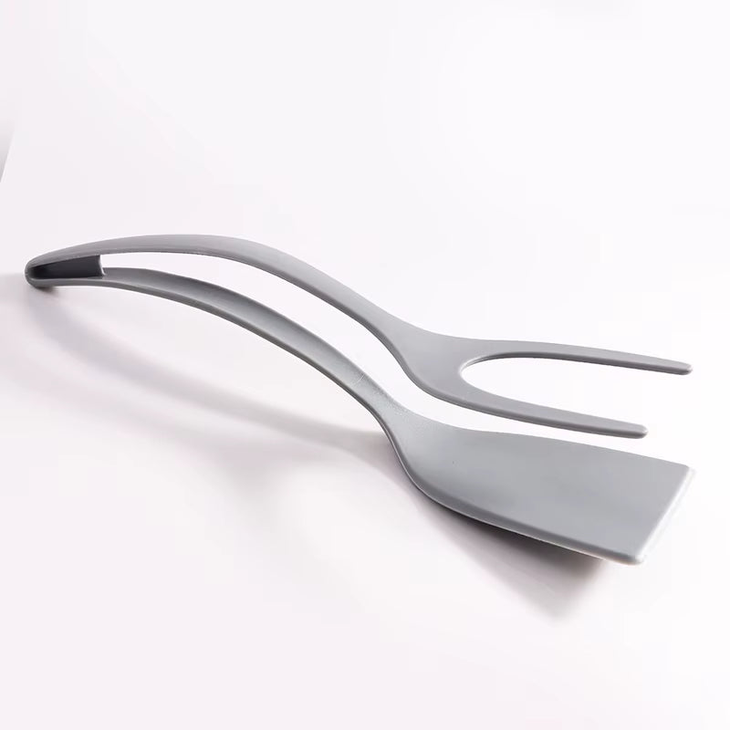 2 in 1 Nylon Grip Flip Spatula Tongs Egg Flipper Spatula Pancake Omelet Making Tool Special Kitchen Utensils CFQJ004