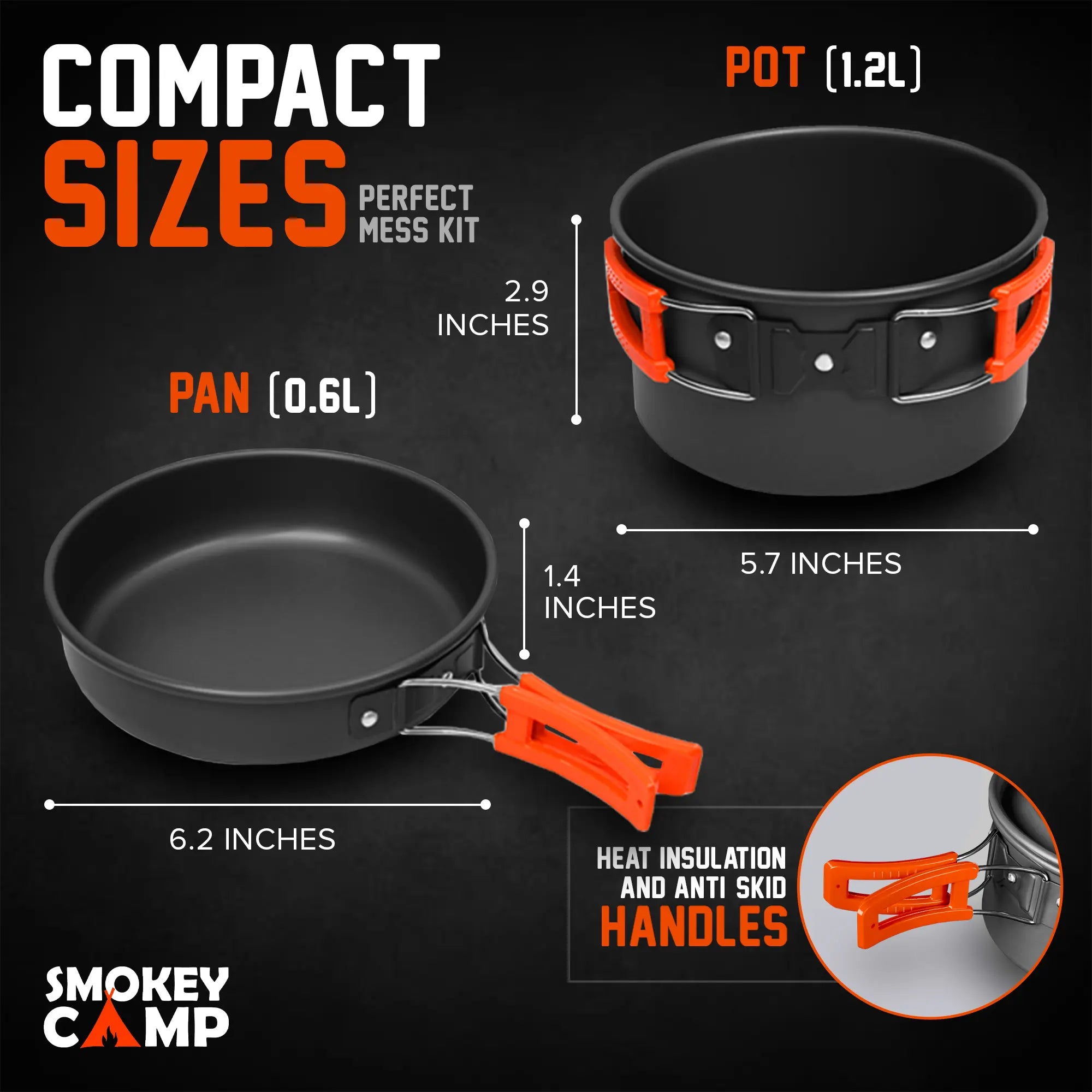 11 Pcs Camping Cookware Mess Kit, Backpacking Compact Camping Cookware Non Stick Cookware, All in One Non-Stick Camping Cooking Set, Hiking, Picnic, Outdoor & Camping Cookware Set