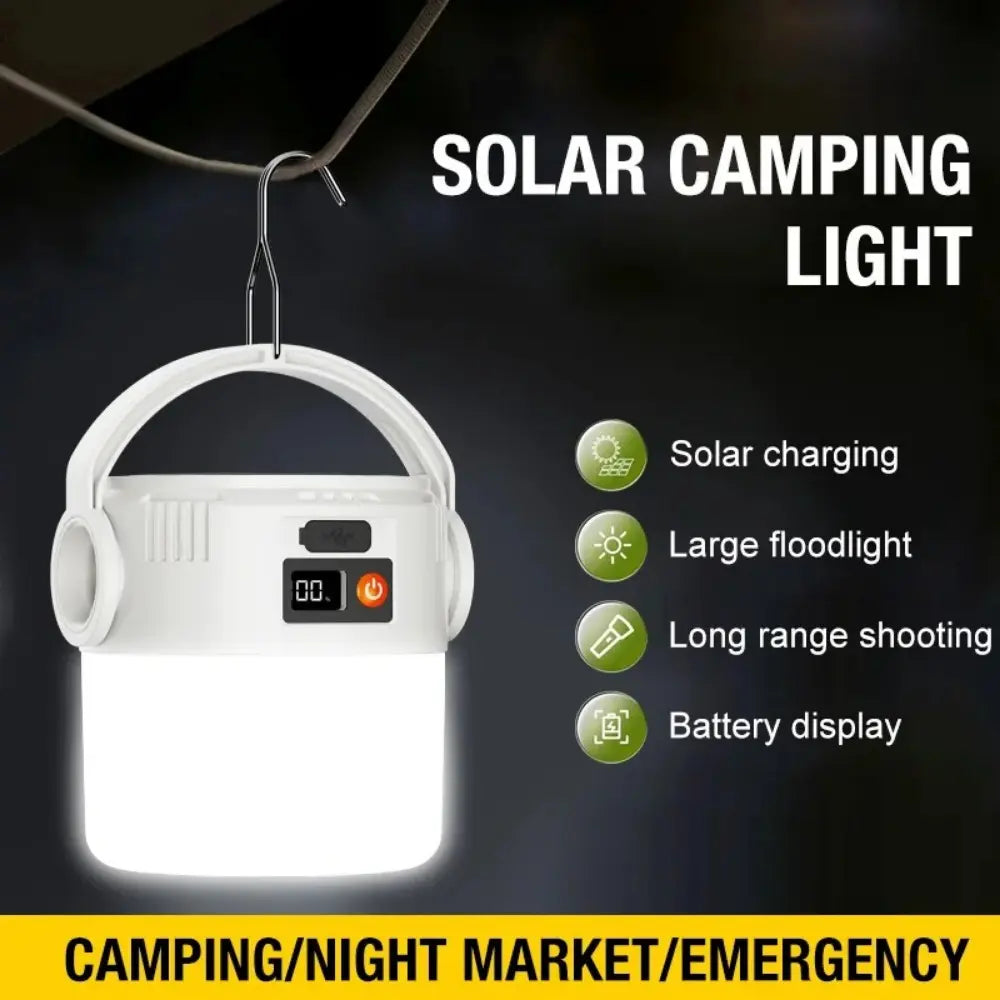 2Pack Rechargeable Solar Lights Outdoor, Waterproof Dual LED Light Lantern & Flashlight, Emergency LED Lamp, Camping Light, Tent Light, Solar Led Light, LED Bulb Night Light for Camping Home